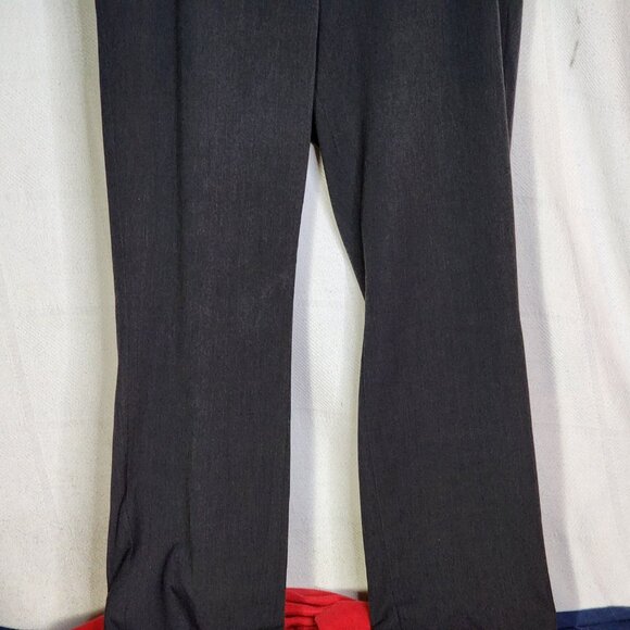 Investments II Gray Black Poly Rayon Span Straight Leg Flat Front Pants Sz 16WR - Picture 4 of 16